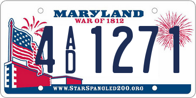 MD license plate 4AD1271