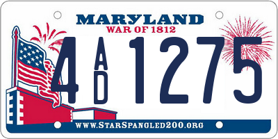 MD license plate 4AD1275
