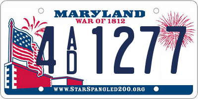 MD license plate 4AD1277