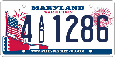 MD license plate 4AD1286