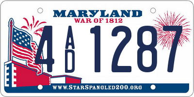MD license plate 4AD1287
