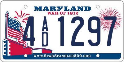 MD license plate 4AD1297