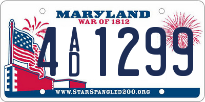 MD license plate 4AD1299