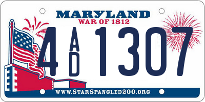 MD license plate 4AD1307