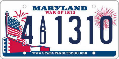 MD license plate 4AD1310
