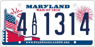 MD license plate 4AD1314