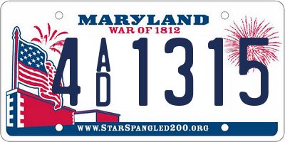 MD license plate 4AD1315