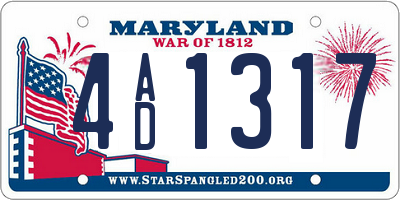 MD license plate 4AD1317