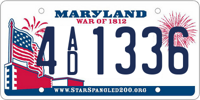 MD license plate 4AD1336