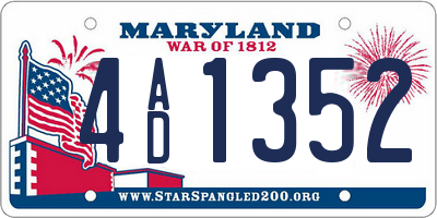 MD license plate 4AD1352