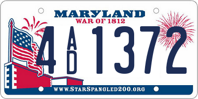 MD license plate 4AD1372