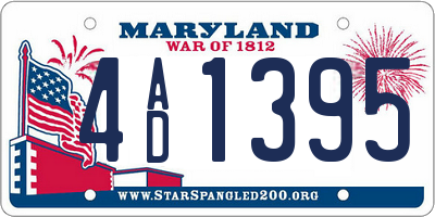 MD license plate 4AD1395