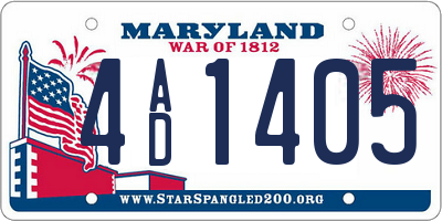 MD license plate 4AD1405