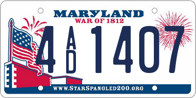 MD license plate 4AD1407