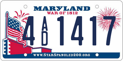 MD license plate 4AD1417