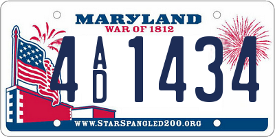 MD license plate 4AD1434