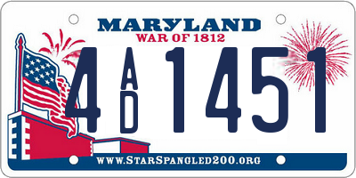 MD license plate 4AD1451