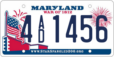 MD license plate 4AD1456