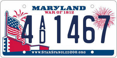 MD license plate 4AD1467