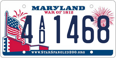 MD license plate 4AD1468