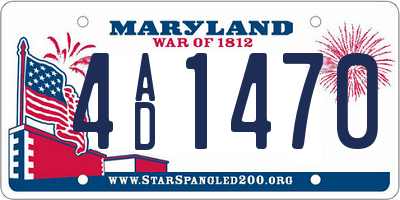 MD license plate 4AD1470