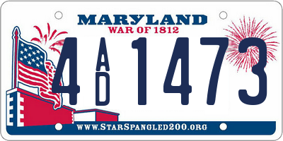MD license plate 4AD1473