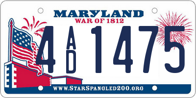 MD license plate 4AD1475
