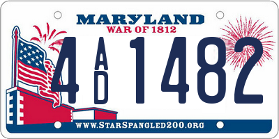 MD license plate 4AD1482