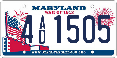 MD license plate 4AD1505