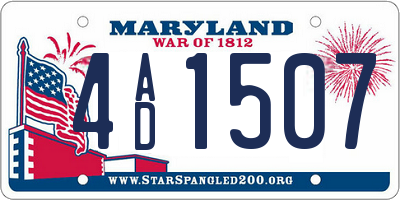 MD license plate 4AD1507