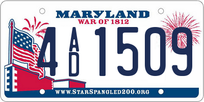 MD license plate 4AD1509
