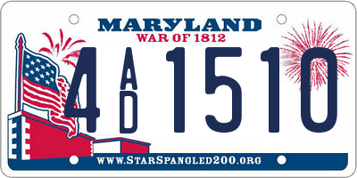 MD license plate 4AD1510