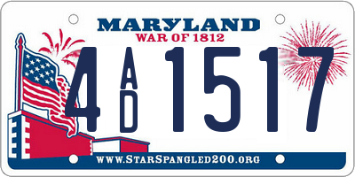 MD license plate 4AD1517