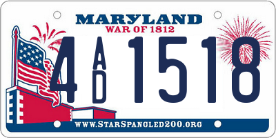 MD license plate 4AD1518