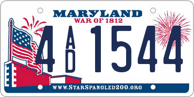 MD license plate 4AD1544