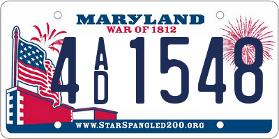MD license plate 4AD1548