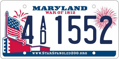 MD license plate 4AD1552