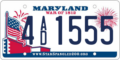 MD license plate 4AD1555