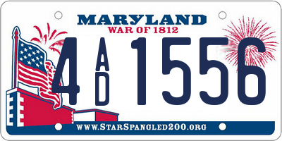 MD license plate 4AD1556