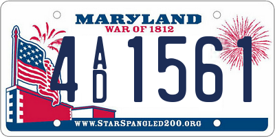 MD license plate 4AD1561