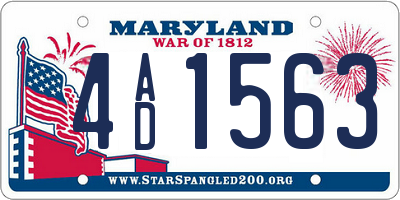 MD license plate 4AD1563