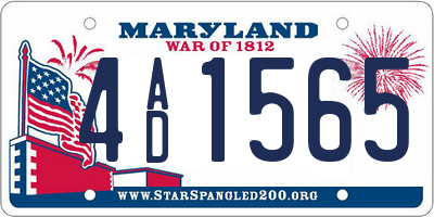 MD license plate 4AD1565