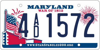 MD license plate 4AD1572