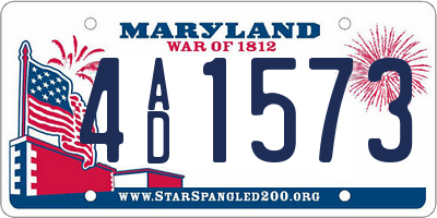 MD license plate 4AD1573