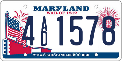 MD license plate 4AD1578