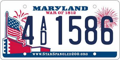 MD license plate 4AD1586