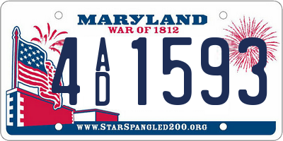 MD license plate 4AD1593