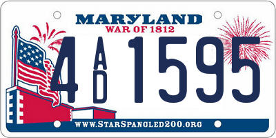 MD license plate 4AD1595