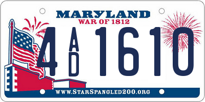 MD license plate 4AD1610