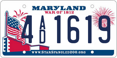 MD license plate 4AD1619